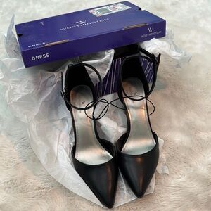 NWT Worthington Black Stiletto Heels with Ankle Strap